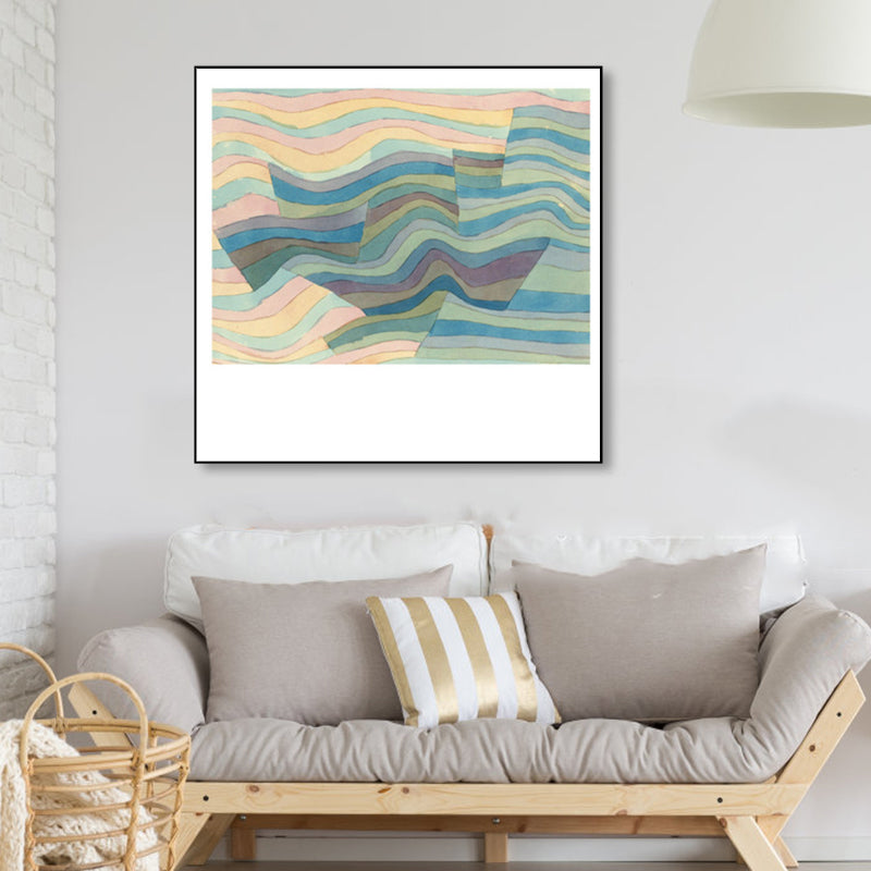 Brehn | Lapped Geometry Leinwanddruck Texturiert Moderner Kunststil Schlafzimmer Wanddekor in Sanften Farben