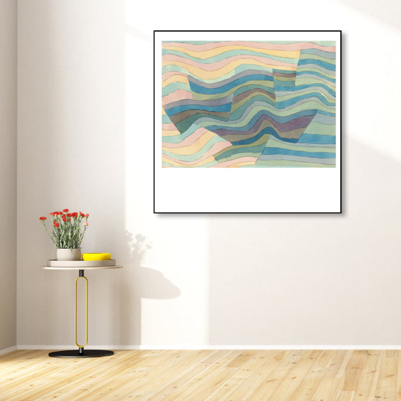 Brehn | Lapped Geometry Leinwanddruck Texturiert Moderner Kunststil Schlafzimmer Wanddekor in Sanften Farben