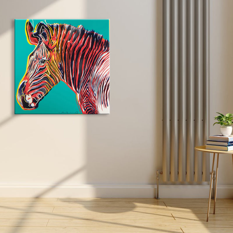 Brehn | Wildtier-Leinwanddruck Pop Art Stil Texturiertes Esszimmer Gemälde in Pastellfarbe