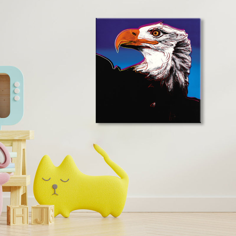 Brehn | Wildtier-Leinwanddruck Pop Art Stil Texturiertes Esszimmer Gemälde in Pastellfarbe