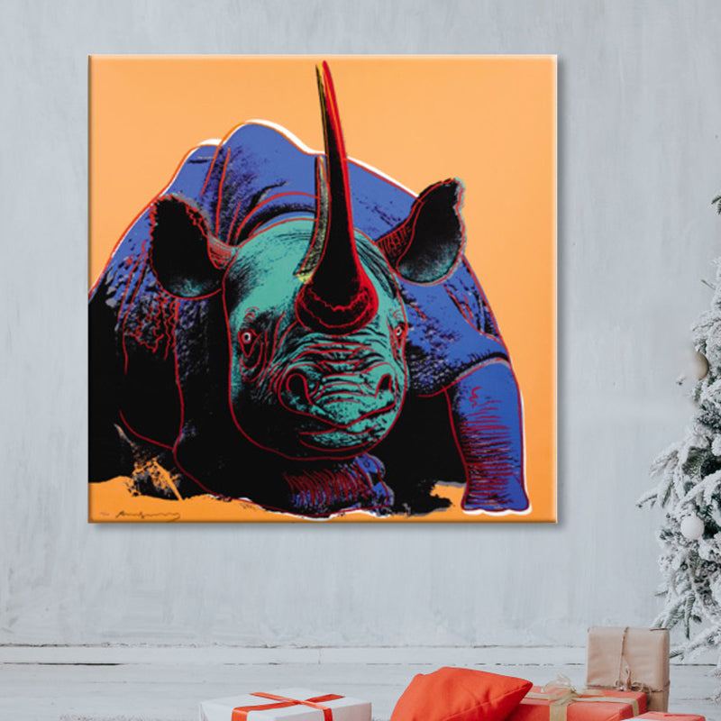 Brehn | Wildtier-Leinwanddruck Pop Art Stil Texturiertes Esszimmer Gemälde in Pastellfarbe