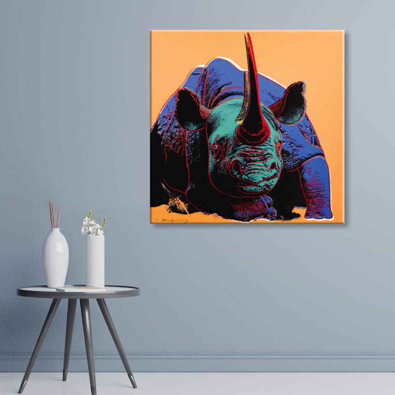 Brehn | Wildtier-Leinwanddruck Pop Art Stil Texturiertes Esszimmer Gemälde in Pastellfarbe