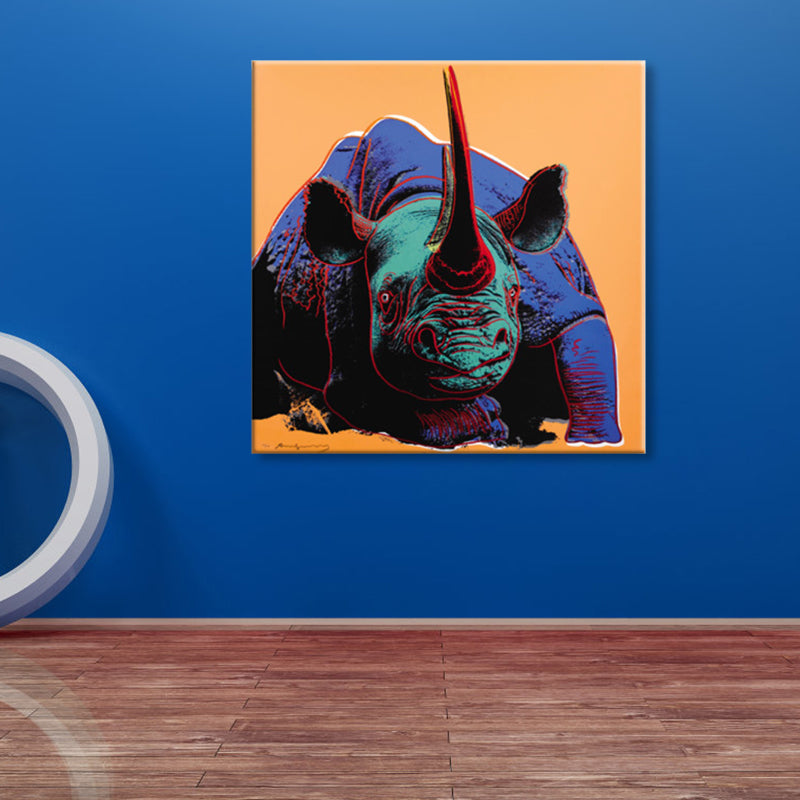 Brehn | Wildtier-Leinwanddruck Pop Art Stil Texturiertes Esszimmer Gemälde in Pastellfarbe