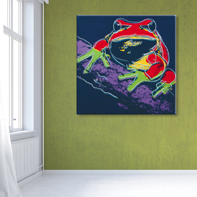 Brehn | Wildtier-Leinwanddruck Pop Art Stil Texturiertes Esszimmer Gemälde in Pastellfarbe