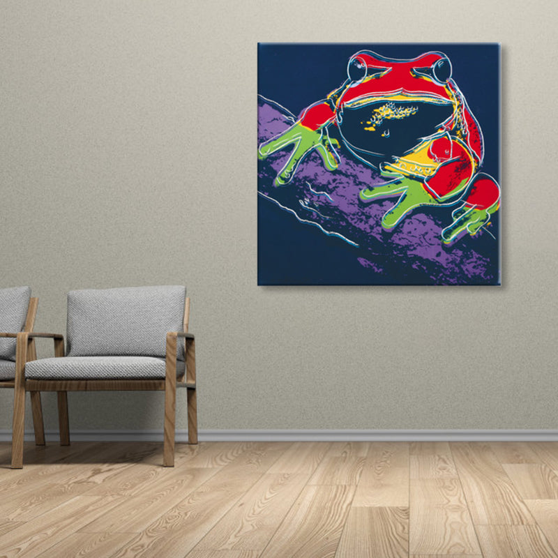 Brehn | Wildtier-Leinwanddruck Pop Art Stil Texturiertes Esszimmer Gemälde in Pastellfarbe