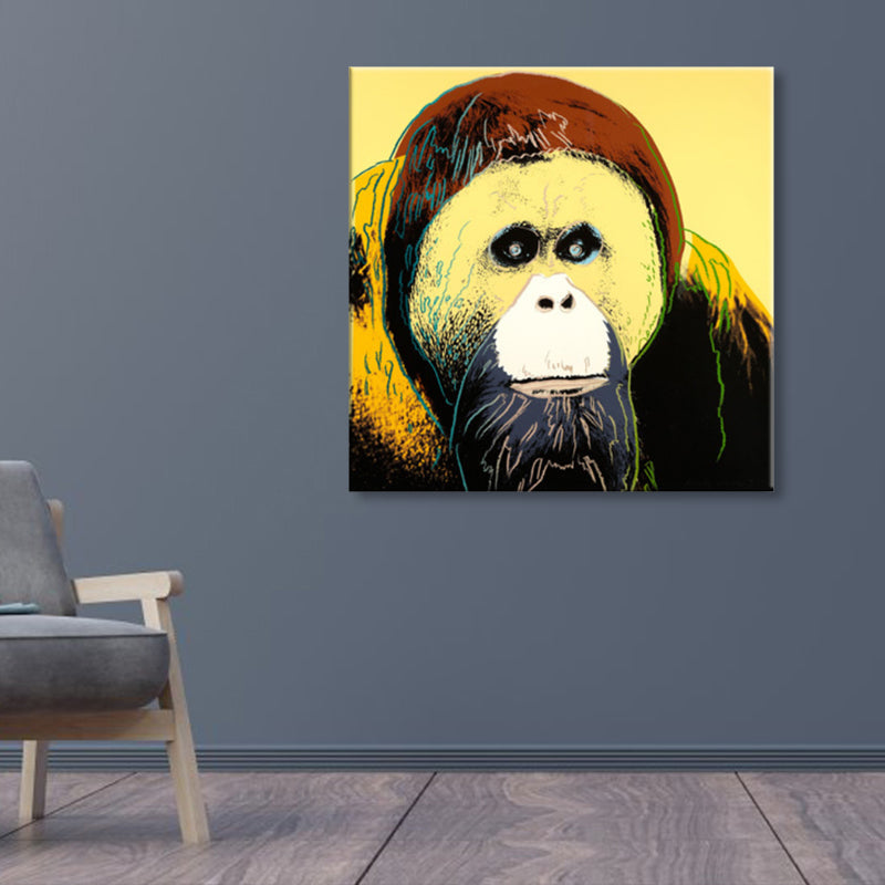 Brehn | Wildtier-Leinwanddruck Pop Art Stil Texturiertes Esszimmer Gemälde in Pastellfarbe