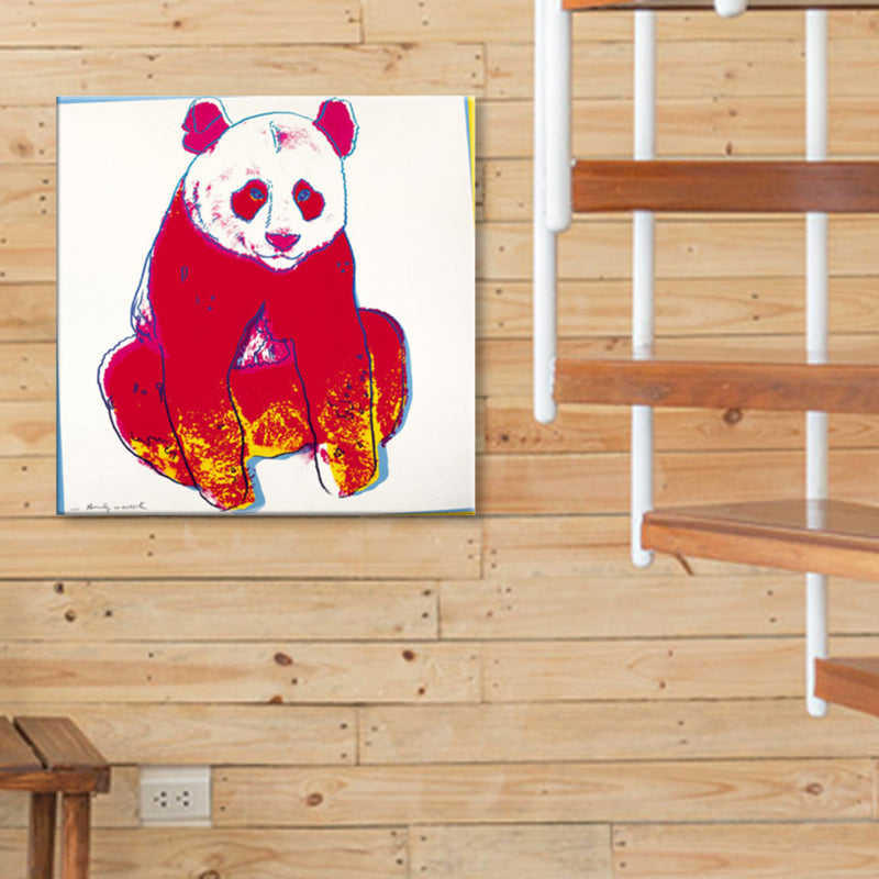 Brehn | Wildtier-Leinwanddruck Pop Art Stil Texturiertes Esszimmer Gemälde in Pastellfarbe