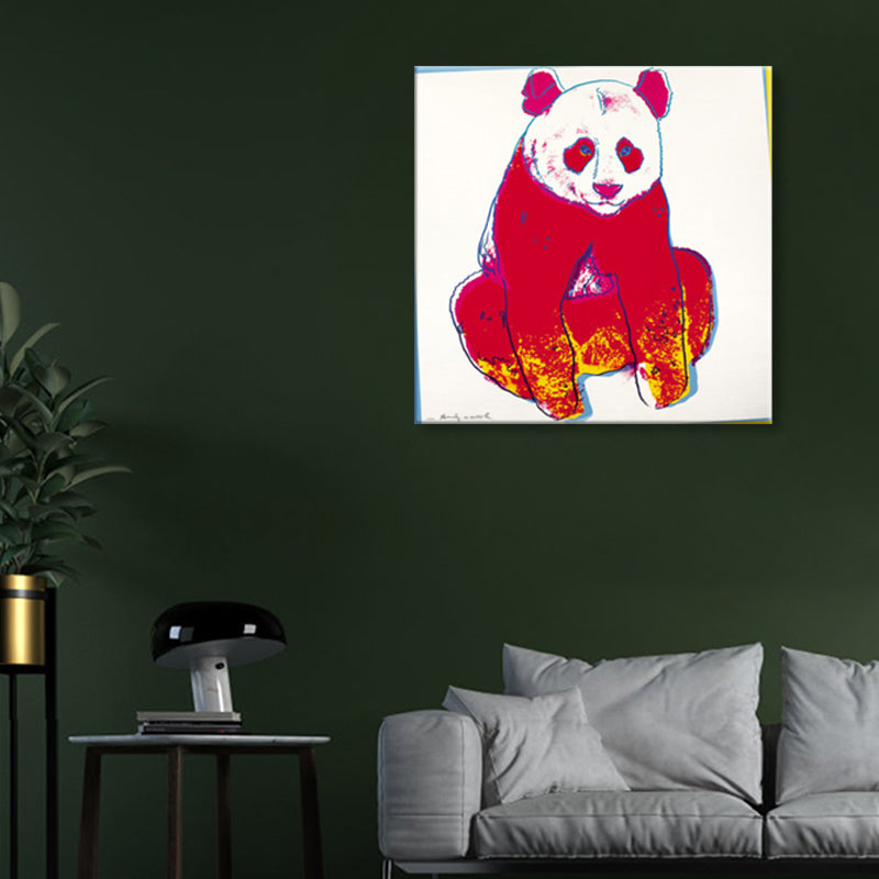 Brehn | Wildtier-Leinwanddruck Pop Art Stil Texturiertes Esszimmer Gemälde in Pastellfarbe