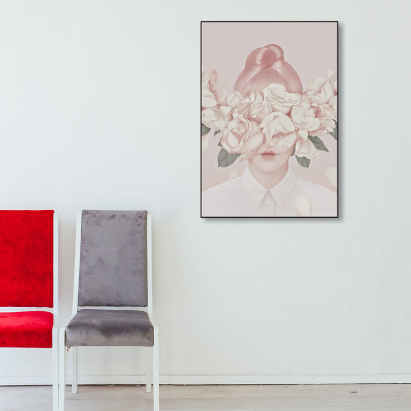 Brehn | Weiche Farbige Illustrierte Maid Eingewickelte Leinwand Texturiert Pop Art Wohnzimmer Wanddekoration
