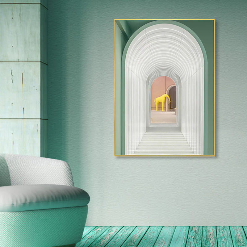 Brehn | Weiche Farbe Bogen Galerie Wanddekoration Bauzeitgenössische Texturierte Leinwand für Raum