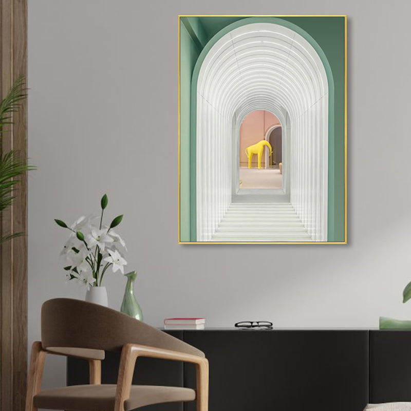 Brehn | Weiche Farbe Bogen Galerie Wanddekoration Bauzeitgenössische Texturierte Leinwand für Raum