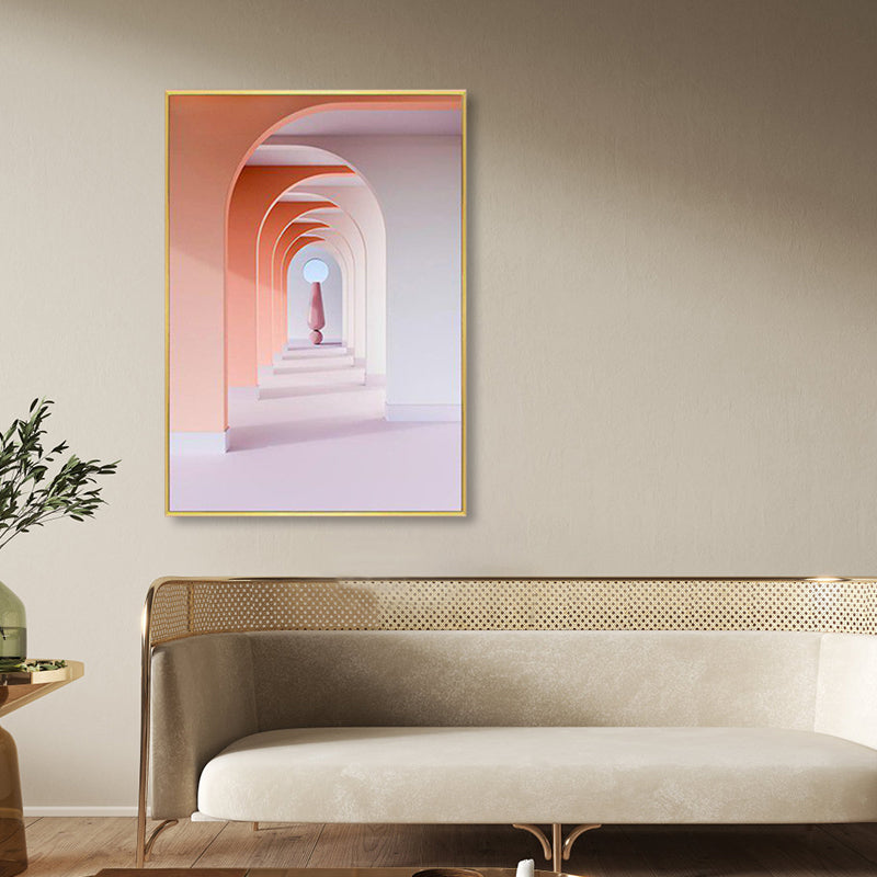 Brehn | Weiche Farbe Bogen Galerie Wanddekoration Bauzeitgenössische Texturierte Leinwand für Raum