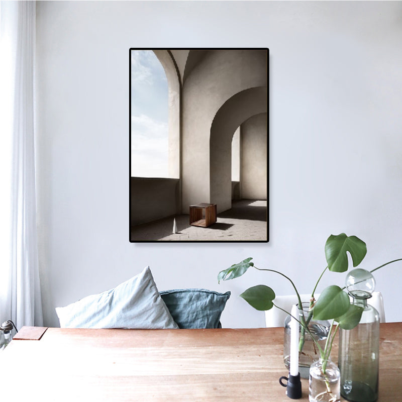 Brehn | Arched Door Szenen Wandkunst Set Sanfte Farben Moderner Stil Leinwanddruck für das Familienzimmer