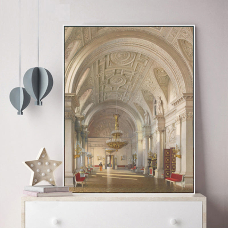 Brehn | Lange gewölbte Galeriewand Kunst Dekor Wohnzimmer Architektur Leinwanddruck in Braun