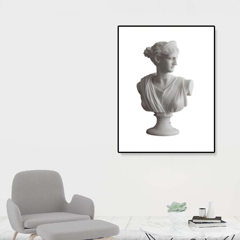 Brehn | Weißes Top-Skulptur Gemälde Zeitgenössische Texturierte Leinwand Wandkunst für das Wohnzimmer