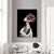 Brehn | Faddish Maiden Leinwandkunst Glam-Stil Figur Wanddekoration in heller Farbe für das Wohnzimmer
