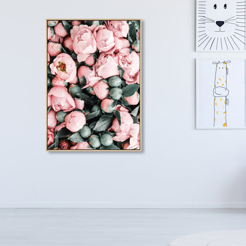 Brehn | Schöne Pfingstrosenknospen Leinwand Wandkunst für Mädchenzimmer, Pink, In mehreren Größen erhältlich
