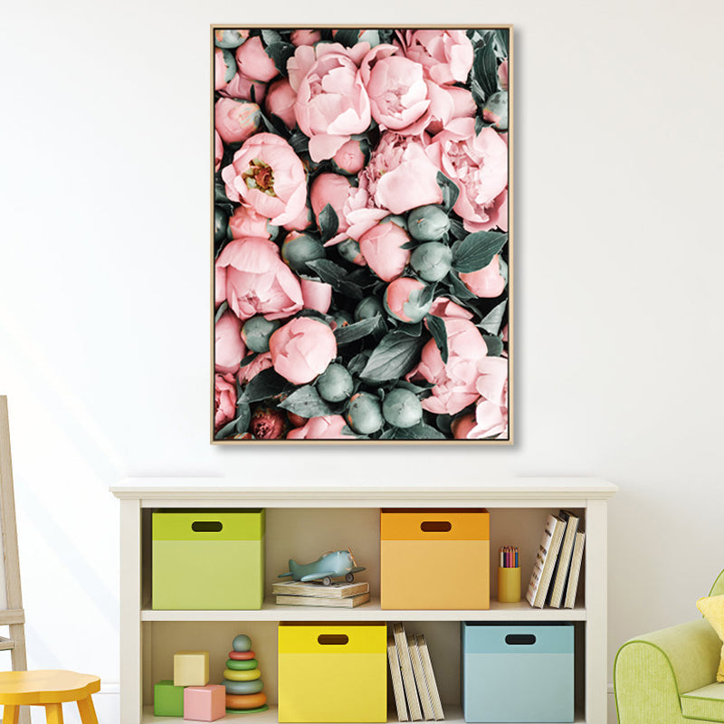 Brehn | Schöne Pfingstrosenknospen Leinwand Wandkunst für Mädchenzimmer, Pink, In mehreren Größen erhältlich