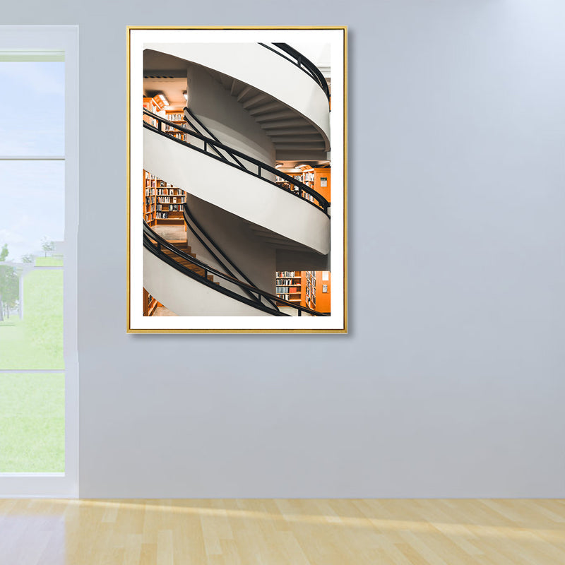 Brehn | Architektur Innenansicht Leinwandkunst Sanfte Farben zeitgenössische Wanddekoration für Zuhause