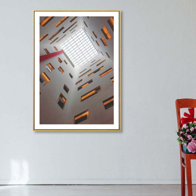 Brehn | Architektur Innenansicht Leinwandkunst Sanfte Farben zeitgenössische Wanddekoration für Zuhause