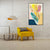 Brehn | Illustration Nordic Canvas Wanddekoration mit Federdesign in Gelb, Mehrere Größenoptionen