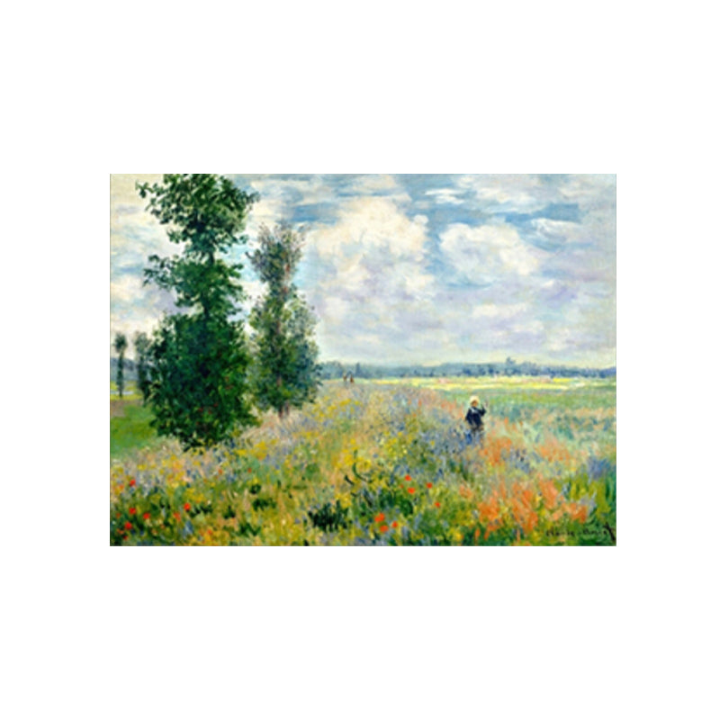 Brehn | Lebendige natürliche Landschafts Wanddekoration Impressionismus Texturiertes Wohnzimmer Eingewickelte Leinwand