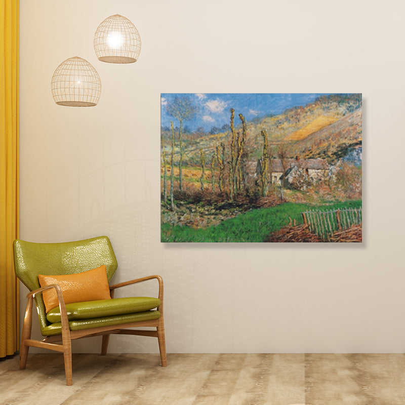 Brehn | Lebendige natürliche Landschafts Wanddekoration Impressionismus Texturiertes Wohnzimmer Eingewickelte Leinwand