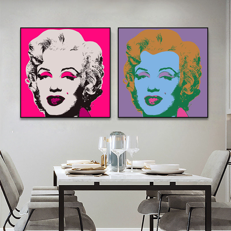 Brehn | Marilyn Monroe Eingewickelt Leinwand Pop Art Berühmter Charakter Wanddekoration in Pastellfarbe