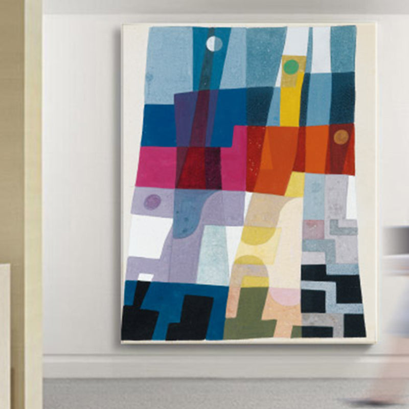 Brehn | Gemälde Abstrakte Wanddekoration Texturiert Pop Art Mädchenzimmer Eingewickelte Leinwand in Blau