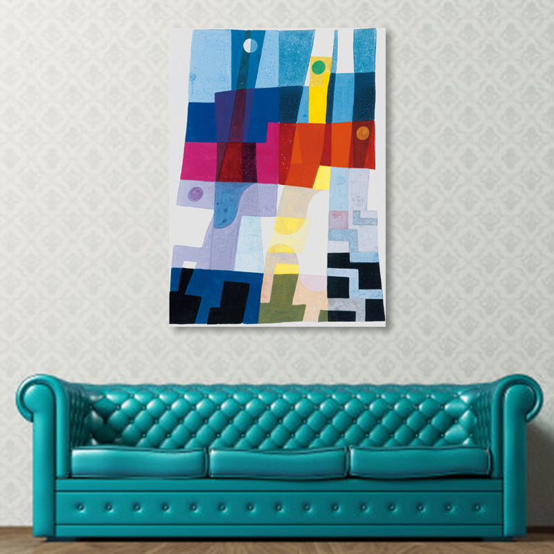 Brehn | Gemälde Abstrakte Wanddekoration Texturiert Pop Art Mädchenzimmer Eingewickelte Leinwand in Blau