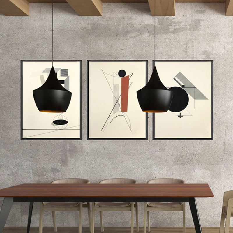 Brehn | Weiche farbige geometrische Leinwandkunst strukturierte Mid-Century Modern Lounge Malerei, mehrere Größen