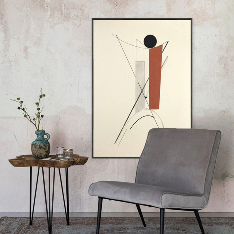 Brehn | Weiche farbige geometrische Leinwandkunst strukturierte Mid-Century Modern Lounge Malerei, mehrere Größen