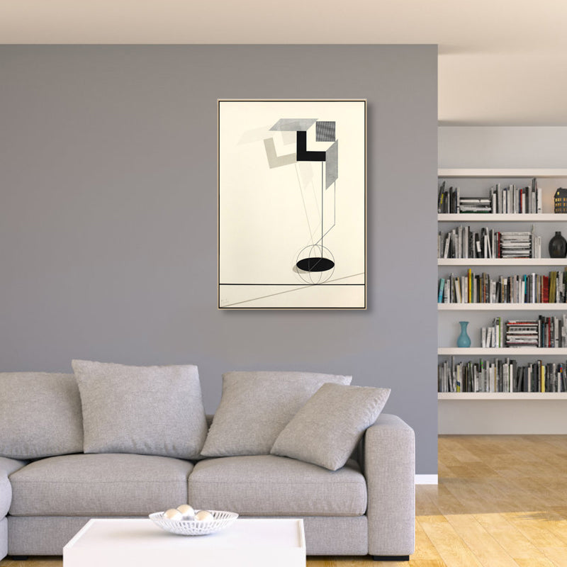 Brehn | Weiche farbige geometrische Leinwandkunst strukturierte Mid-Century Modern Lounge Malerei, mehrere Größen