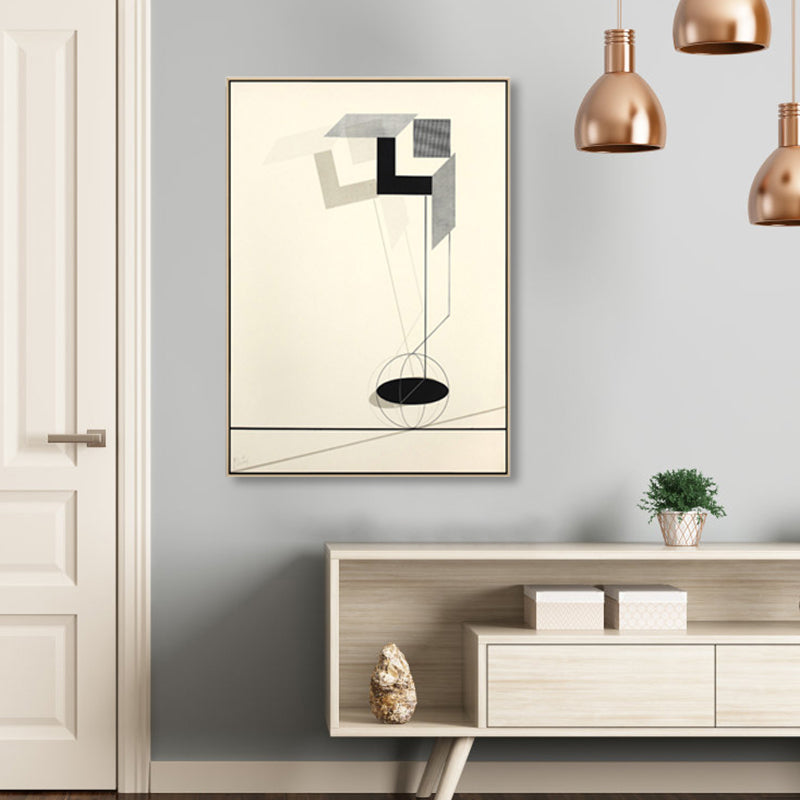 Brehn | Weiche farbige geometrische Leinwandkunst strukturierte Mid-Century Modern Lounge Malerei, mehrere Größen