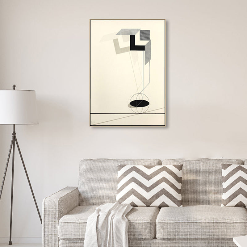 Brehn | Weiche farbige geometrische Leinwandkunst strukturierte Mid-Century Modern Lounge Malerei, mehrere Größen