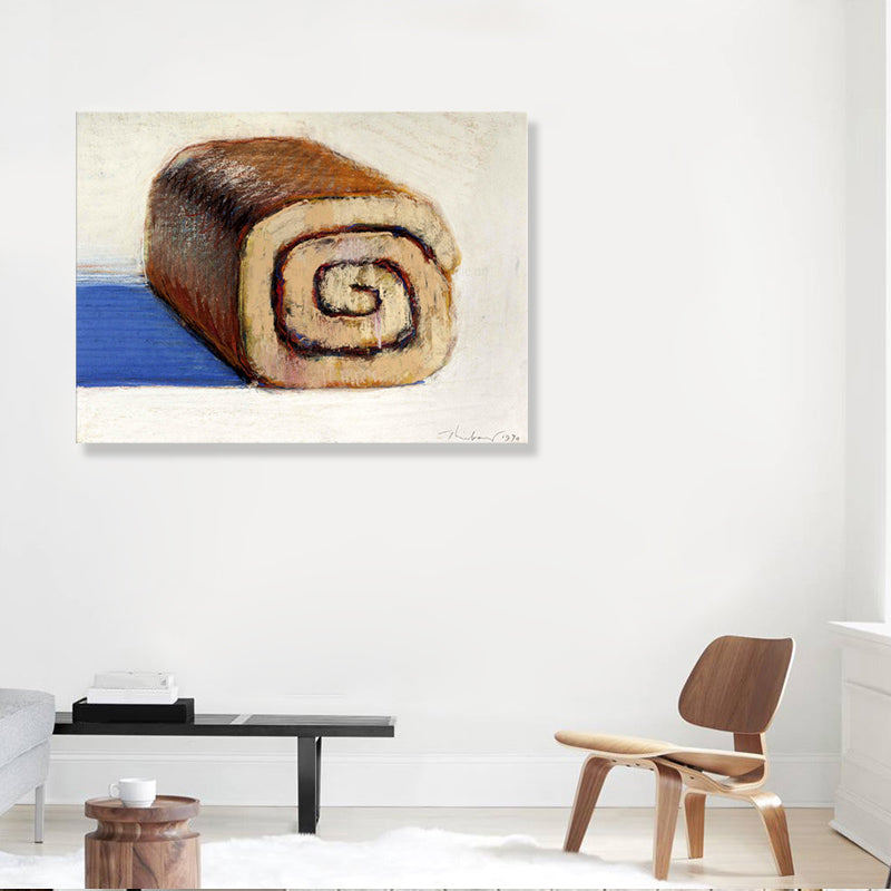 Brehn | Ölgemälde Rollenkuchen Wanddekoration Pop-Art Leinwand Wanddekoration in Braun für die Küche