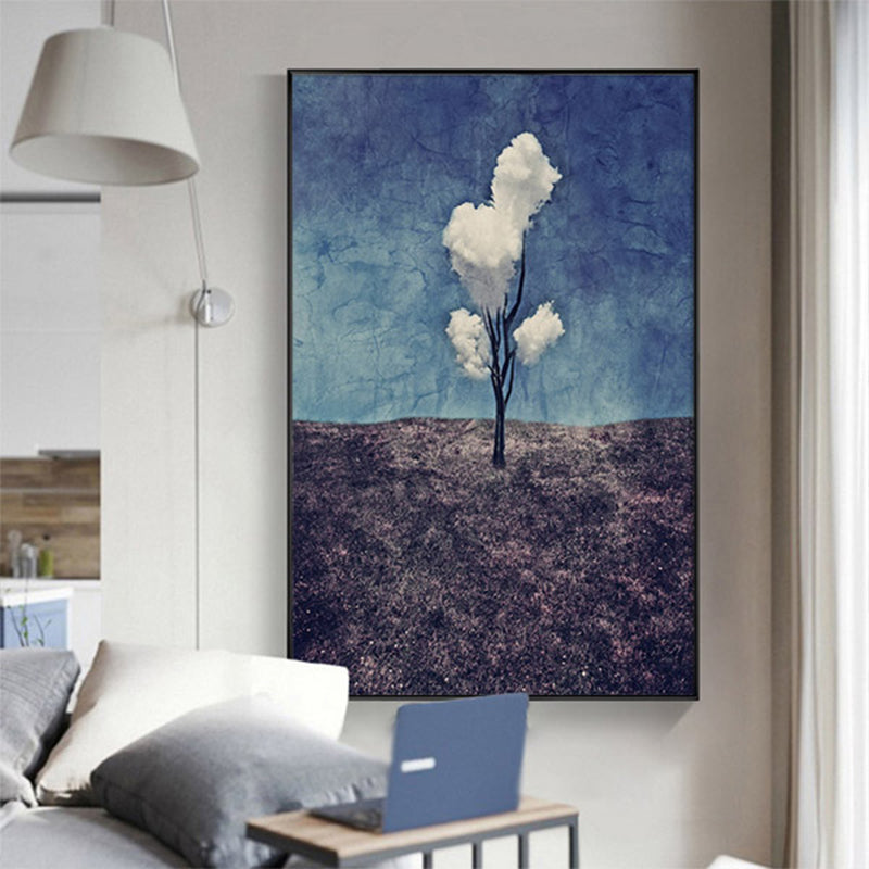 Brehn | Pop Art Baum Muster Leinwanddruck Blaue Esszimmermalerei, Mehrere Größen Verfügbar
