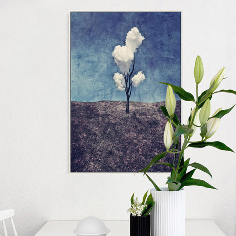 Brehn | Pop Art Baum Muster Leinwanddruck Blaue Esszimmermalerei, Mehrere Größen Verfügbar