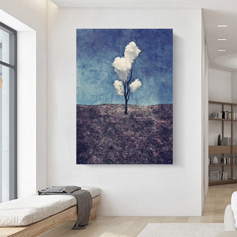 Brehn | Pop Art Baum Muster Leinwanddruck Blaue Esszimmermalerei, Mehrere Größen Verfügbar