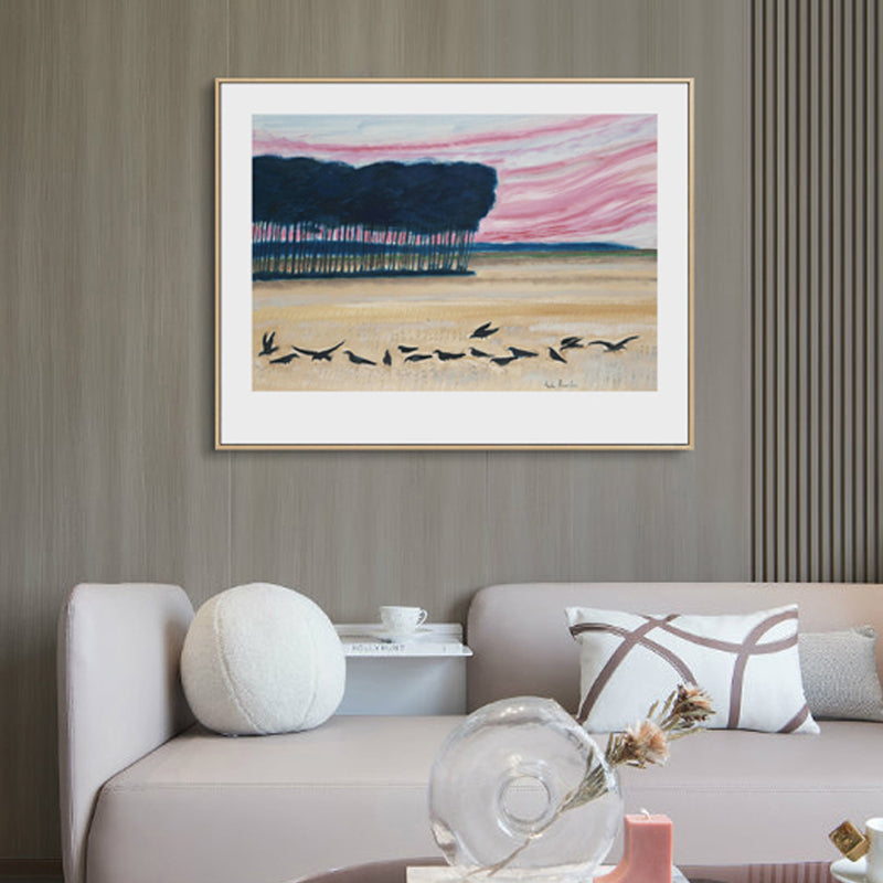 Brehn | Pferde Wandkunst Dekor Impressionismus Schöne Landschaft Leinwanddruck in Heller Farbe