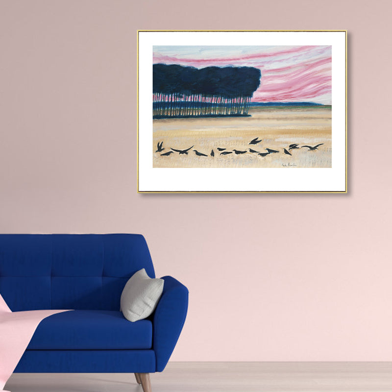 Brehn | Pferde Wandkunst Dekor Impressionismus Schöne Landschaft Leinwanddruck in Heller Farbe