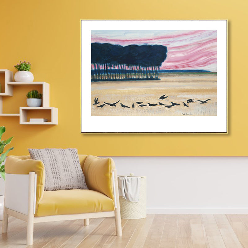 Brehn | Pferde Wandkunst Dekor Impressionismus Schöne Landschaft Leinwanddruck in Heller Farbe