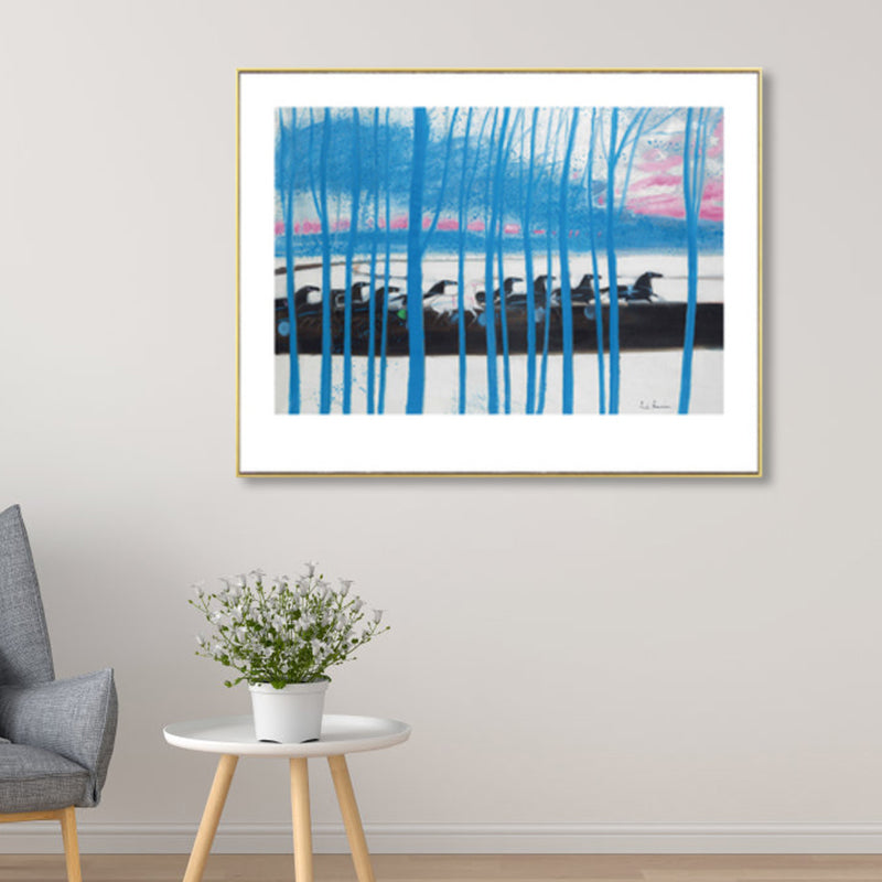 Brehn | Pferde Wandkunst Dekor Impressionismus Schöne Landschaft Leinwanddruck in Heller Farbe