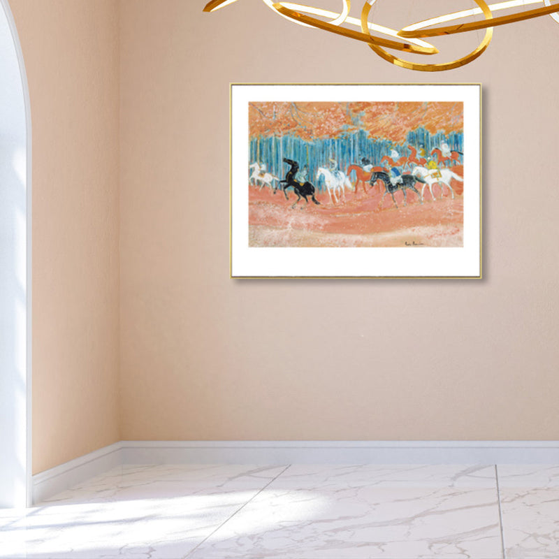 Brehn | Pferde Wandkunst Dekor Impressionismus Schöne Landschaft Leinwanddruck in Heller Farbe