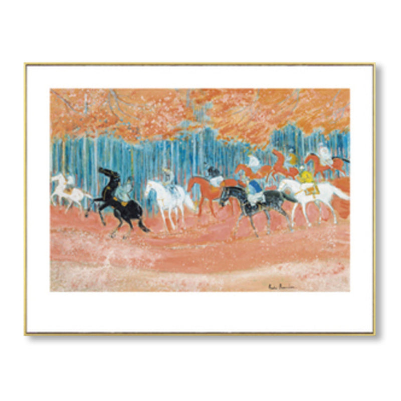 Brehn | Pferde Wandkunst Dekor Impressionismus Schöne Landschaft Leinwanddruck in Heller Farbe