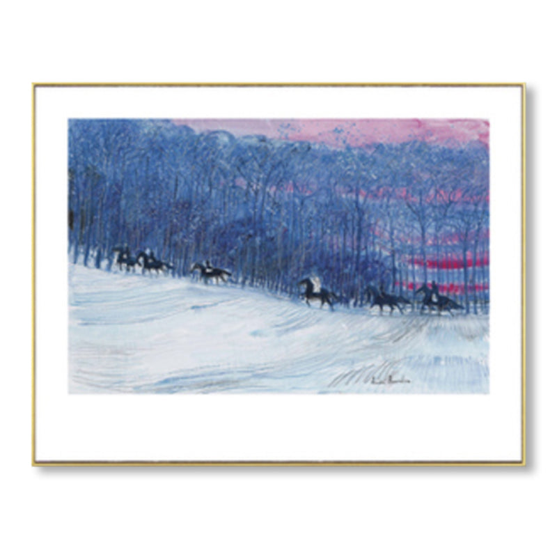 Brehn | Pferde Wandkunst Dekor Impressionismus Schöne Landschaft Leinwanddruck in Heller Farbe
