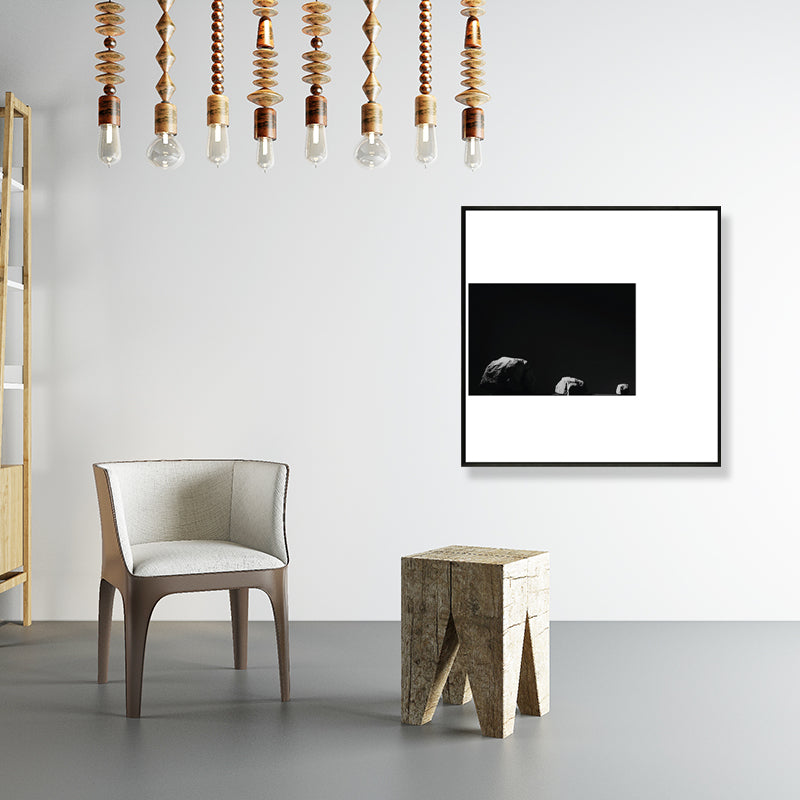 Brehn | Minimalismus Fotografie Felsen Wandkunst Dekor Wohnzimmer Leinwanddruck in Dunkel Farbe