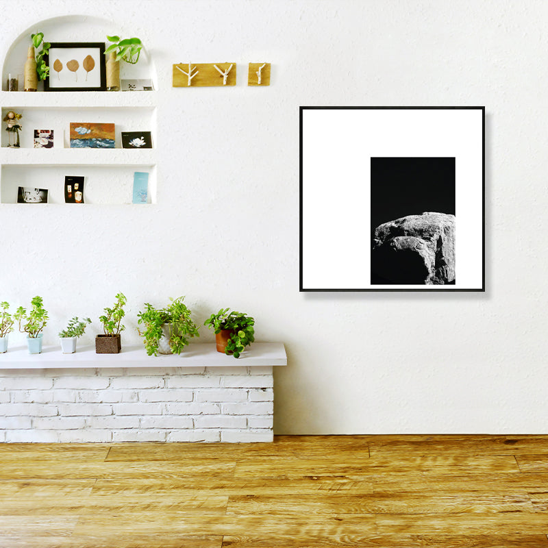 Brehn | Minimalismus Fotografie Felsen Wandkunst Dekor Wohnzimmer Leinwanddruck in Dunkel Farbe