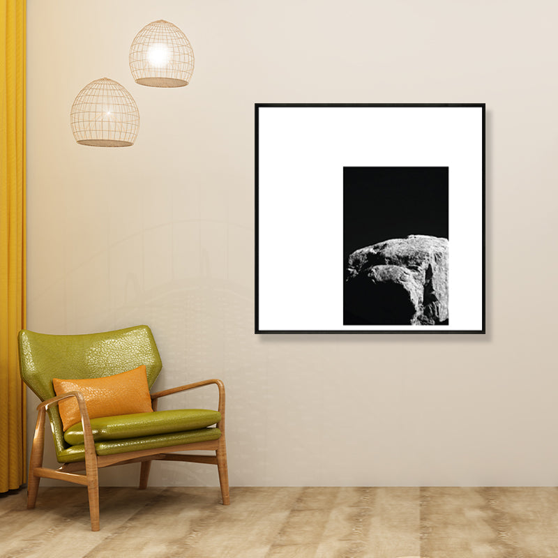 Brehn | Minimalismus Fotografie Felsen Wandkunst Dekor Wohnzimmer Leinwanddruck in Dunkel Farbe