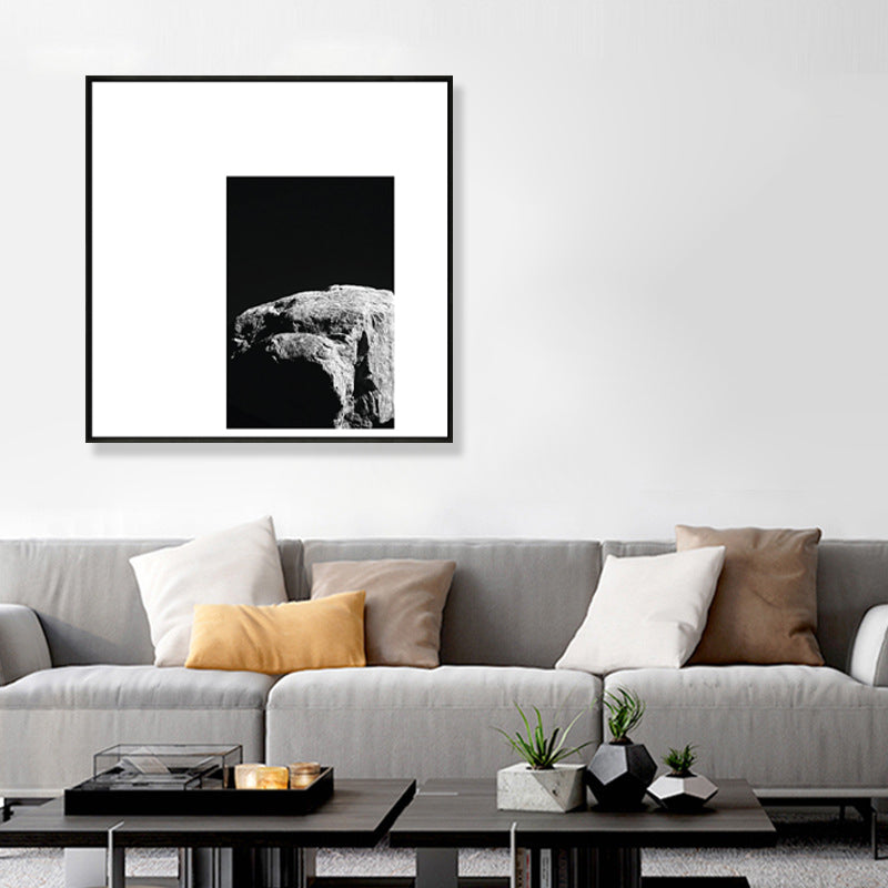 Brehn | Minimalismus Fotografie Felsen Wandkunst Dekor Wohnzimmer Leinwanddruck in Dunkel Farbe